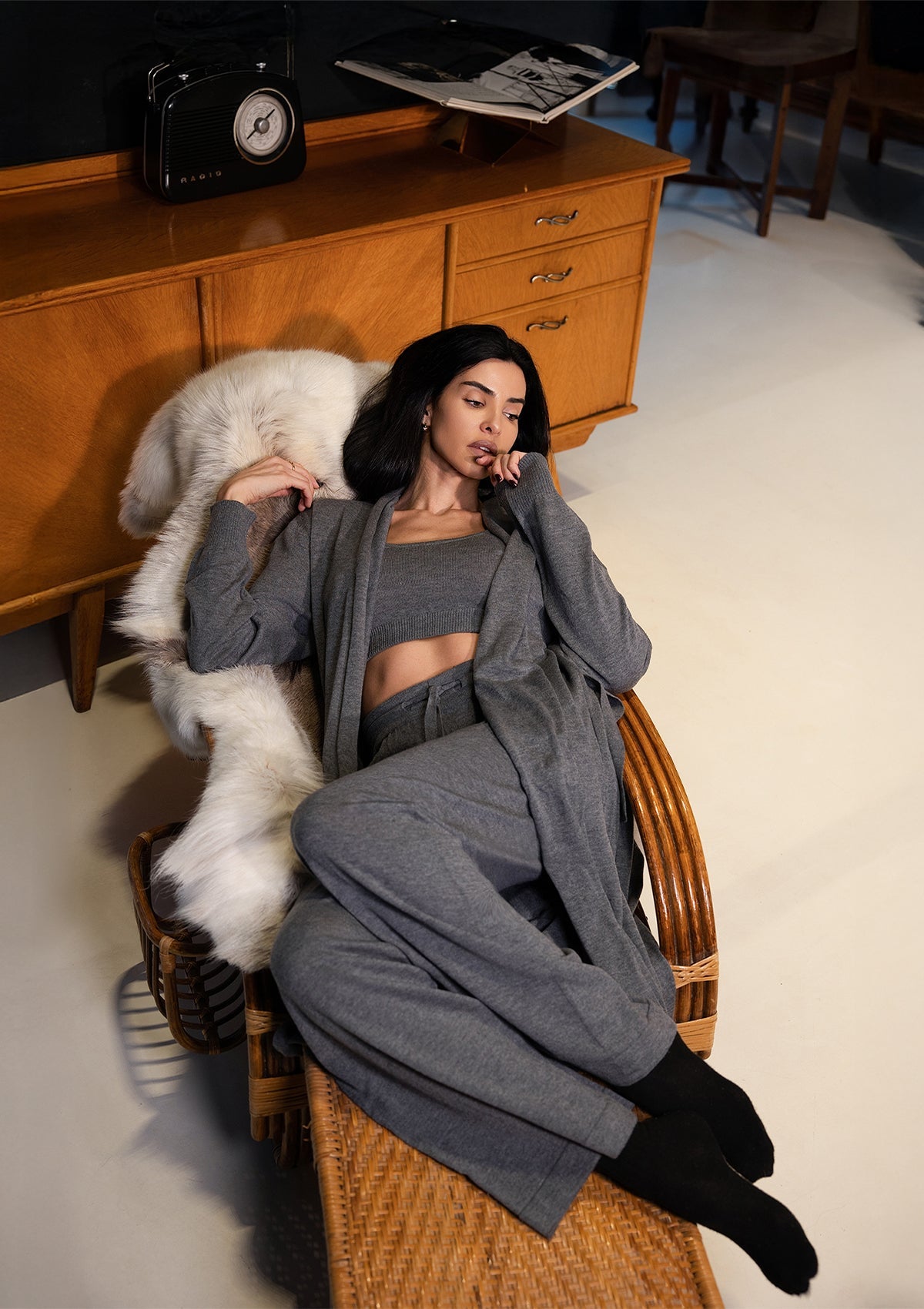 Cozy cardigan - ALICE EVIS second skin knitwear beachwear one size woman clothing