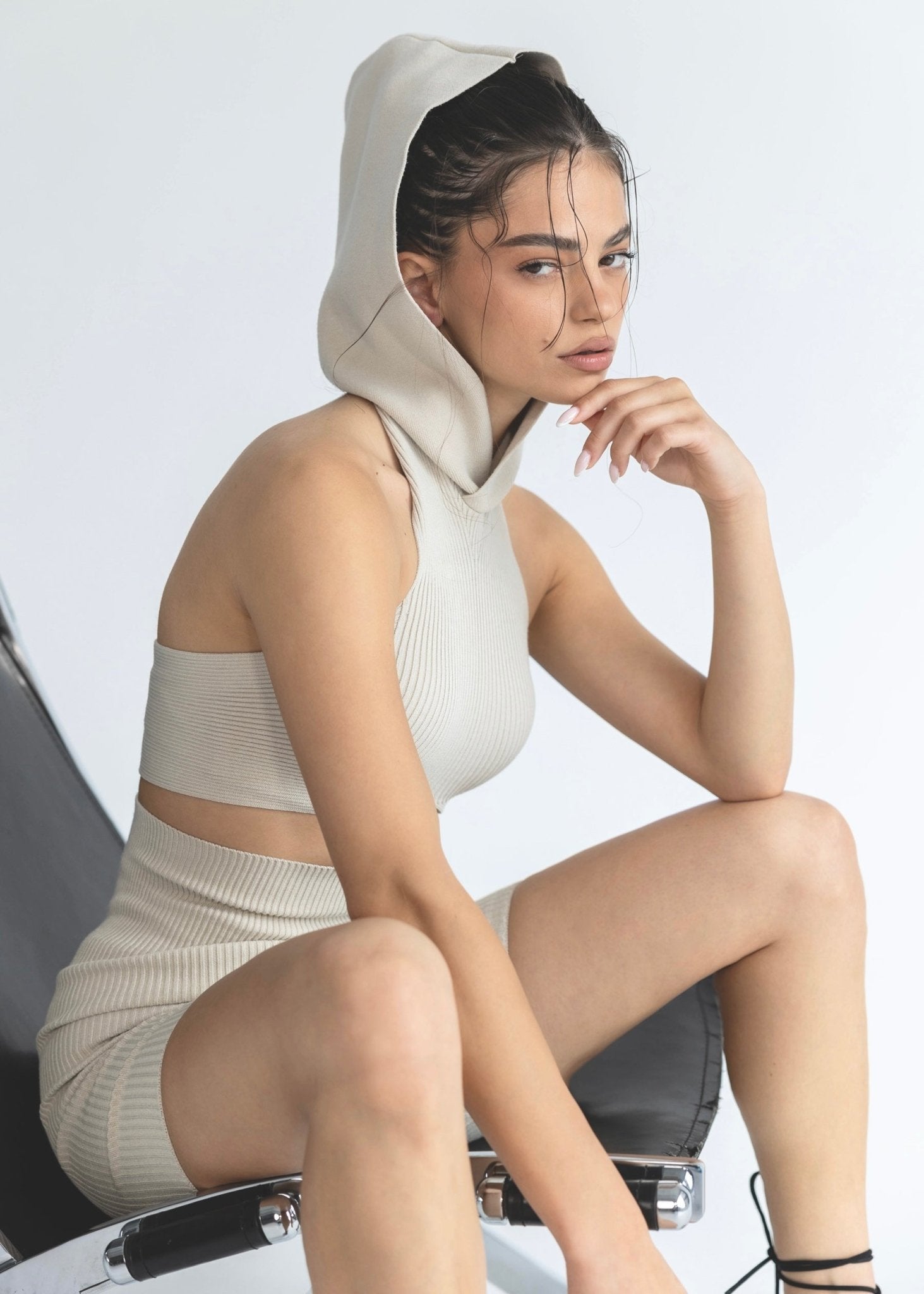 Lora hooded top - ALICE x EVIS second skin knitwear beachwear one size woman clothing